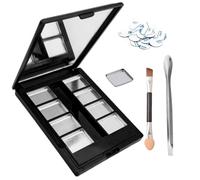 Ouliget Palette de maquillage en plastique pour fard à paupières, rouge à lèvres, crème, blush, poudre, plateau magnétique, fermeture à pression, petite boîte miroir, outil utile de voyage, Noir
