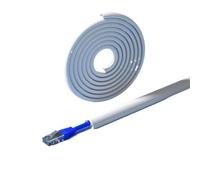 Oulotte Cache-câbles de sol, protection cordon en PVC auto-adhésive, gestion des goulottes câbles électriques et rallonges(D20 White,3.0M)