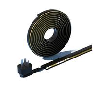 Oulotte Cache-câbles de sol, protection cordon en PVC auto-adhésive, gestion des goulottes câbles électriques et rallonges(D40 black yellow,3.0M)