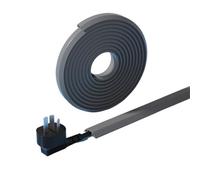 Oulotte Cache-câbles de sol, protection cordon en PVC auto-adhésive, gestion des goulottes câbles électriques et rallonges(D40 Gray,6M)