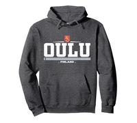 Oulu Finland/Suomi Sweat à Capuche, Unisexe pour Adultes, Chiné Foncé, M
