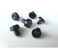 OuM Lot de 50 patins de meubles avec tenon / boulon de 8 mm de diamètre (8 mm de diamètre de tenon) - Noir - Polypropylène (PP) - Rond
