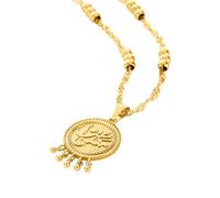 OUMAY Bijoux gravés en calligraphie arabe plaqués or 18K - Message Inspirant et symbolique - Amour, foi, protection - Cadeau femme anniversaire, noel (Destin Collier)