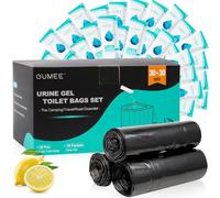 OUMEE Lemon 30 Sacs de toilette portables avec ensemble de gel de 30 déjections canines, 8 gallons