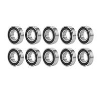 Oumefar 10 Pièces 6003-2RS Roulements à Billes à Gorge Profonde 17 Mm X 35 Mm X 10 Roulements en Acier Rapide Scellés en Caoutchouc avec une Longue Durée de Vie pour les Petits