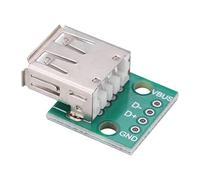 10 pièces Carte de Sortie USB Type A Femelle, connecteur Adaptateur de Pas 2.54mm Carte de Sortie de Prise Dip pour Alimentation USB