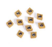 Oumefar 10 Pièces CNC Pointes en Carbure Insère Lame de Coupe Ensemble D'outils de Tournage Haute ténacité pour le Travail des Métaux Carbure or 6x10x4mm avec Boîte en Plastique