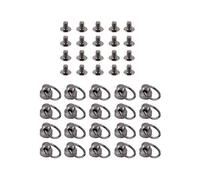 Oumefar 20 pièces bricolage cuir artisanat en métal Rivet，Anneau de Traction Rivet Rond avec de traction boucle vis à clous rivets à ongles pour sac à main téléphone cas ceinture décoration(noir)