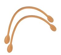 Oumefar 2pcs Poignées de Sac à Main en Cuir, Sangles de Sac à Main en Cuir Véritable Bandoulière pour Accessoires de Bricolage (Noir Marron Beige)(Peau de Couche supérieure Brun-Jaune)