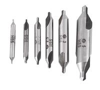 Oumefar 6 Pcs 1mm 1.5mm 2mm 2.5mm 3mm 5mm Foret Centre Forets HSS Ensemble D'outils 60 Degrés HSS Centre Forets Centrage Forets Ensemble Pour Fer Acier Cuivre Aluminium Drillbits