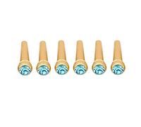 Oumefar 6 Pièces Broches de Pont de Guitare, Ensemble de Remplacement de Broches de Guitare en Laiton avec Pièces D'instrument de Musique de Décor de Points en Verre de Cristal