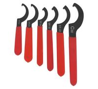 Oumefar 6pcs Spanner Universal Spanner Set, Heavy Duty Carbon Arear Adjustable Spanner Hook Célière Coilover Tool pour les Professionnels de L'automobile et les Passionnés