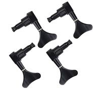 Oumefar Accordeurs de Basse de Guitare, Touches D'accordage de Guitare Basse 2L 2R Mécaniques de Basse en Alliage de Zinc Fermées Noires Accordeurs de Cordes Chevilles