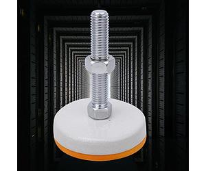 Oumefar Base de Pied Mécanique Réglable pour Pied de Support de Meuble Robuste, TPU Orange de 100mm, capacité de Charge de 1200KG