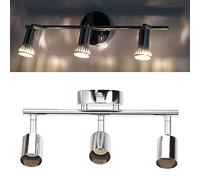 Oumefar Base D'éclairage sur Rail à 3 LED Réglables, Base de Projecteur de Plafond Rotative et Flexible à 3 Voies pour Chambre à Coucher, Salon, Centre Commercial, Matériau en Fer de 9