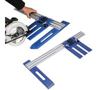 Oumefar Bois Cutter Guide Rail Multifonctionnel En Alliage D'aluminium Circulaire Scie Piste Outil De Coupe pour Menuisier Menuisier Projets Bleu Argent