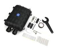 Oumefar Boîtier D'épissure Fibre Optique, Boîte Connexion de Câble à Fibre 1 en 1 pour Pipeline Aérien, Enterrement Direct et Connexion de Dérivation avec Alliage Plastique renforcé (24 cœurs)