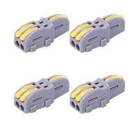 Oumefar Bornier Rapide, 20 Pièces Connecteur de Fil de Type Poussoir en Forme de T Répartiteur de Câblage 1 Entrée 2 Sorties pour Moteurs D'éclairage Alimentations de Commande électrique (Jaune)