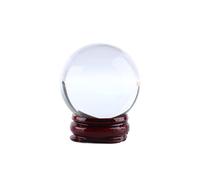 Oumefar Boule de Cristal , Boule de Cristal avec Support en Bois 40mm Feng Shui Cristal Affichage Sphère pour la Méditation Guérison
