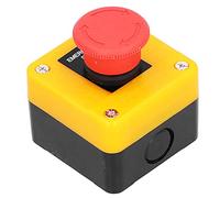 Oumefar Bouton D'arrêt D'urgence 10A étanche en Forme de Champignon Rouge, Interrupteur à Bouton-poussoir 1NO 1NC en Alliage D'aluminium ABS pour le Contrôle Industriel des Machines