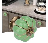 Oumefar Boutons en Céramique Citrouille Jolie Poignée de Style Européen pour Meubles de Tiroir D'armoire, Robustes et Durables pour Chambre D'enfant, Faciles à Installer avec Vis, Magnifique (Vert)