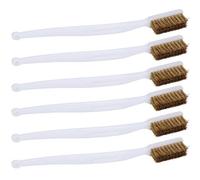 Oumefar Brosse Métallique de Nettoyage D'imprimante 6 Pièces, Ensemble de Brosses en Acier Inoxydable, Accessoire de Métallique Antirouille avec Poignée en Plastique, pour