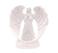 Oumefar Chandelier d'ange de Prière en Forme D'aile Blanche Pure, Statue de Prière D'aromathérapie, Bougeoir pour Salon, Salle à Manger, Décoration de Mariage (Grand avec Bougie 7x7,5 cm)