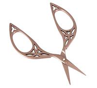 Oumefar Ciseaux en forme de feuille Vintage en acier inoxydable ciseaux de couture de ménage papier de coupe d'artisanat ciseaux broderie brodeuse(marron) Scissors