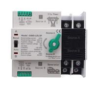 Oumefar Commutateur de Transfert Automatique Double Puissance, Commutateur Automatique ATS 125A 2P 400V, de Générateur avec Boîtier Ignifuge PC, Contacts Argentés pour