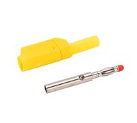 Oumefar Connecteur de Fiche Banane de 4mm, 10 Pièces, avec Boîtier pour Test électronique, Fiche Banane Isolée pour Test électronique (Jaune)