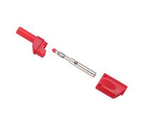 Oumefar Connecteur de Fiche Banane de 4mm, 10 Pièces, avec Boîtier pour Test électronique, Fiche Banane Isolée pour Test électronique (Rouge)