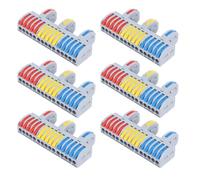 Oumefar Connecteur de Fil à Levier Compact, Borne de Câble de Câblage Rapide et Durable pour Projets électriques, Matériau PA66, 6 Pièces pour L'amélioration de L'