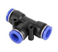 Oumefar Connecteur Pneumatique à 3 Voies en T, Raccords Rapides à Poussée d'air pour Outils de Tuyauterie d'air, 10 Pièces OD 12mm Bleu + Noir
