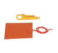 Oumefar Coussin Chauffant en Caoutchouc de Silicone, Tapis Isolant Mince et Flexible 12V 20W pour équipement Industriel 80mm X 100mm