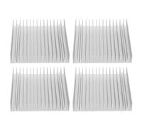 Oumefar Dissipateur Thermique de Routeur, 4 Pièces, Dents Fines Fendues, Dissipation Thermique en Aluminium 100x100x18 pour Amplificateurs et Alimentations