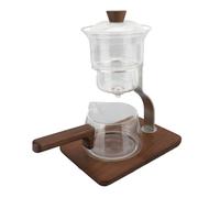 Oumefar Drip thé à Goutte Gouttes élégantes Ensemble de thé en Verre avec Acier Inoxydable et Bois de Noyer 350 Ml de capacité pour la Maison et le Bureau