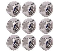 Oumefar Écrous de Verrouillage Hexagonaux Autobloquants en Acier Inoxydable pour Outils de Quincaillerie, Kit D'assortiment de 50 Pièces M8 Argentées Autobloquantes pour un Travail Stable