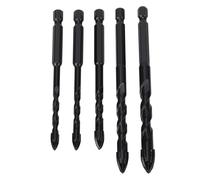 Oumefar Ensemble de Bits de Forage de Maçonnerie de 5pcs, Carreaux de Béton Hexadéromanes en Carbure de Carreaux de Béton pour le (Type 2 (6 mm 6 mm 8 mm 10 mm 12 mm))