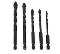 Oumefar Ensemble de Bits de Forage de Maçonnerie de 5pcs, Carreaux de Béton Hexadéromanes en Carbure de Carreaux de Béton pour le (Type 1 (5 mm 6 mm 8 mm 10 mm 12 mm))