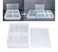 OUmefar Ensemble de boîtes de rangement en plastique, organisateurs de bijoux, boîtes de rangement empilables, transparentes, multifonctionnelles, pour bijoux, artisanat, boutons, pièces métalliques