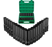 Oumefar Ensemble de Douille électrique électrophorétique électrophorétique, Kit de Douille à clé Hexagonale Noire pour les Outils Professionnels de Maintenance Chrome Vanadium Steel 8