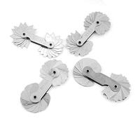 Oumefar Ensemble de jauges de Filet de Rayon 4 pièces en Acier Inoxydable R0.3-1.5 R1-6.5 R7-14.5 R15-25 Outil de Mesure de jauge de Filetage pour Surfaces convexes et concaves