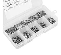 Oumefar Ensemble D'organisateur de Connecteur de Boulons D'écrous Hexagonaux en Acier Inoxydable pour un Accès Facile, 210 Pièces écrous de Vis à Tête Ronde M2.5 pour les Amateurs de Bricolage et