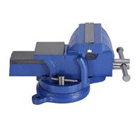 Oumefar Étau D'établi avec Base Pivotante à Enclume, étau de Table Robuste Rotatif à 360 Degrés pour le Travail du Bois, le Travail des Métaux, L'acier en Fonte, Bleu 4, 5, 6 Pouces (4 pouces 100mm)