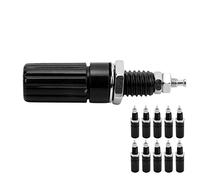 Oumefar Fiche Banane de 4 Mm, Panneau à Vis de Performance Fiable, Fiche Banane D'isolation de Borne M3, 10 Pièces, Métal pour Poste de Liaison de Charge à Courant élevé (Noire)