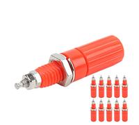 Oumefar Fiche Banane de 4 Mm, Panneau à Vis de Performance Fiable, Fiche Banane D'isolation de Borne M3, 10 Pièces, Métal pour Poste de Liaison de Charge à Courant élevé (Rouge)