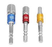 Oumefar Jeu D'adaptateurs de Douille, Barre D'extension en Acier Durable pour la Fixation, 3 Pièces Jaune Rouge Bleu 1/4 3/8 1/2 pour Diverses Applications