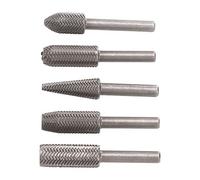 Oumefar Jeu de 5 Embouts de Meuleuse, Limes à Râpe Rotatives à Grande Vitesse en Alliage D'acier au Tungstène pour L'ébavurage du Caoutchouc et du Bois, Façonnage du Rainurage, Tige de
