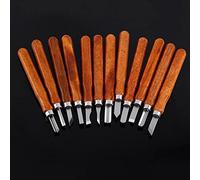 Oumefar Jeu de Ciseaux à Bois, Lames en Acier à Haute Teneur en Carbone, Outils de Gravure sur Bois Manuels pour Bricolage, Artisanat du, 12 Pièces pour Sculpteurs et Artistes