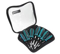 Oumefar Jeu de Tournevis à Douille Outils à Main à Manchon Hexagonal Antidérapant Haute dureté pour Professionnels 7 Pièces en Acier 45# avec Sac de Rangement pour L'entretien de la Maison